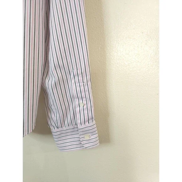 Lauren Ralph Lauren Shirt Womens M Pink Stripe Button Down Non Iron - Picture 9 of 12